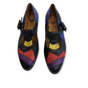 Yaska Color Block Shoes Made In Italy Low Heel Size 38